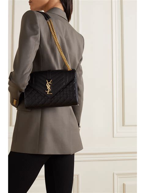 YSL medium envelope bag black